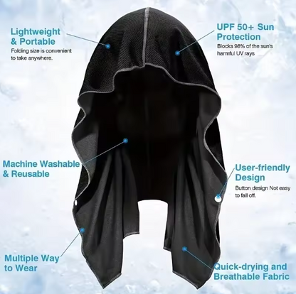 Moisture Wicking Athletic Hooded Towel With Sun Protection