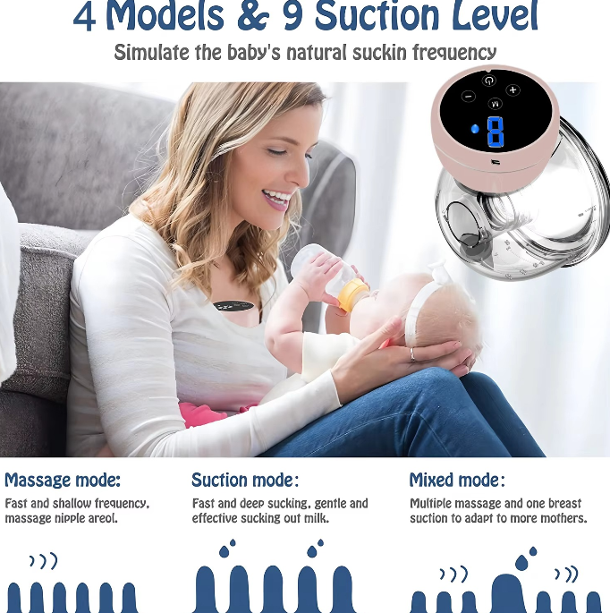 Portable Rechargeable Breast Pump with 3 Settings