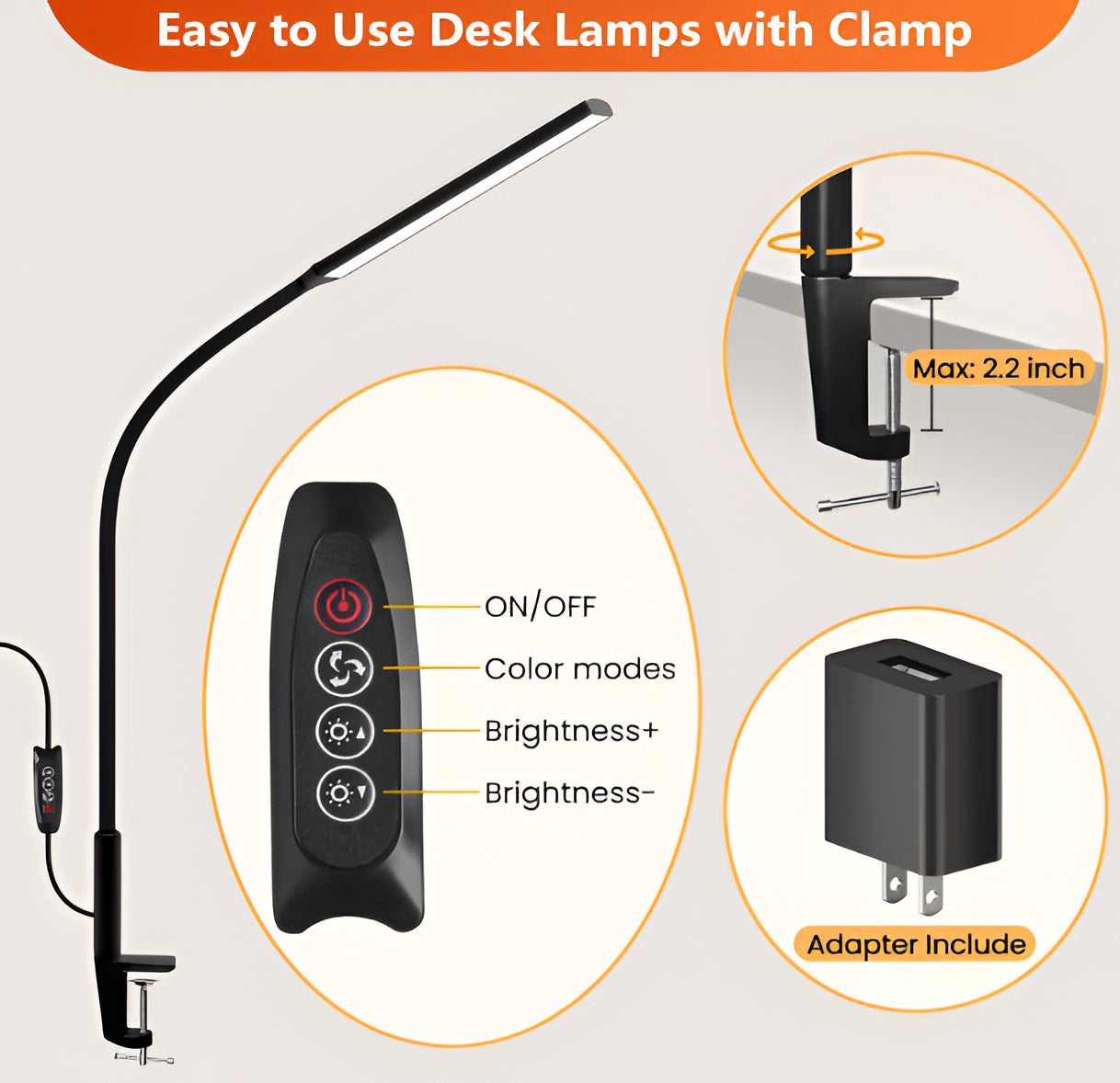 Adjustable LED Table Lamp with Flexible Arm