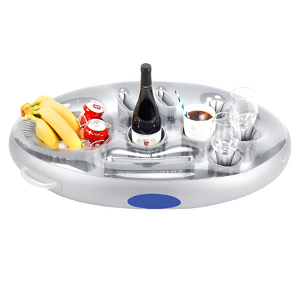 Pool Float Drink Holder With Storage And Snack Tray