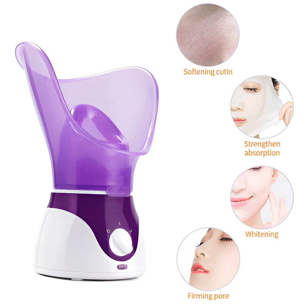 Portable Facial Steamer with Adjustable Heat and Essential Oil Tray