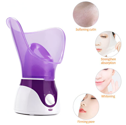 Portable Facial Steamer with Adjustable Heat and Essential Oil Tray