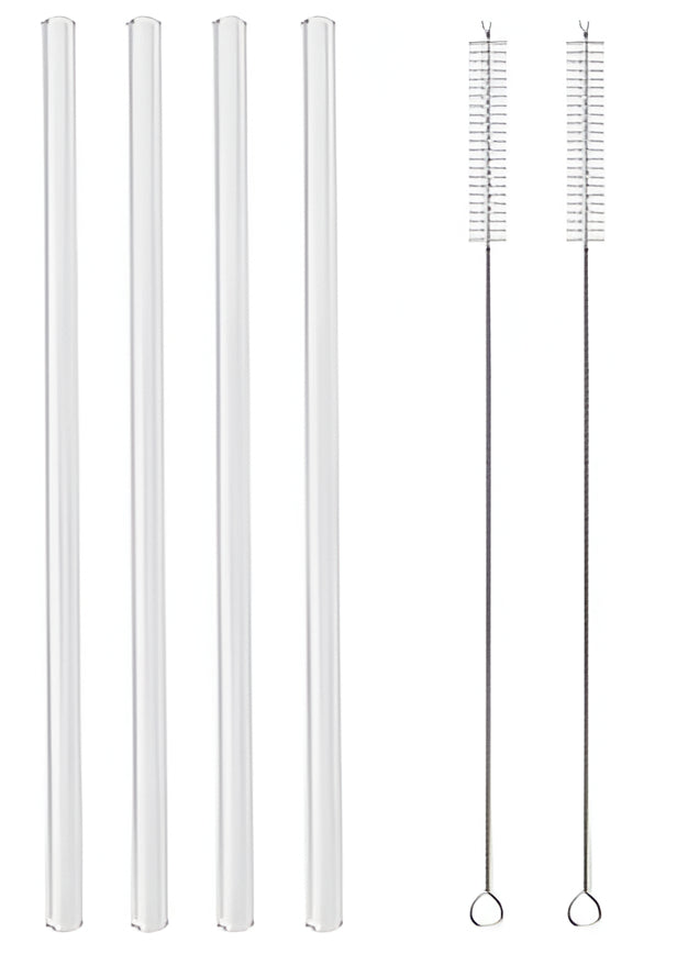 Premium Glass Straw Set - Reusable Eco Friendly Sipping Straws
