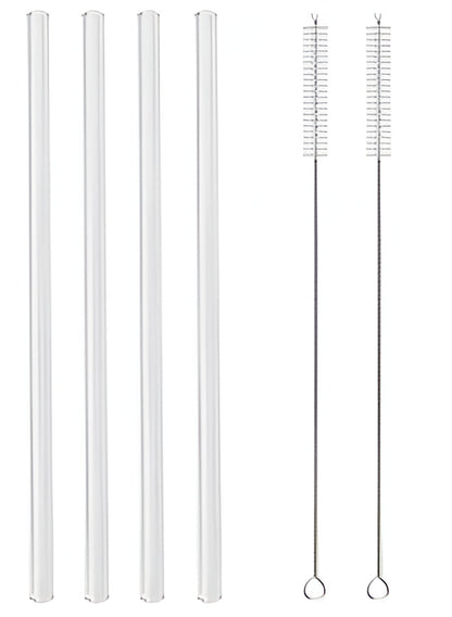 Premium Glass Straw Set - Reusable Eco Friendly Sipping Straws
