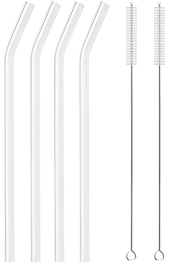 Premium Glass Straw Set - Reusable Eco Friendly Sipping Straws
