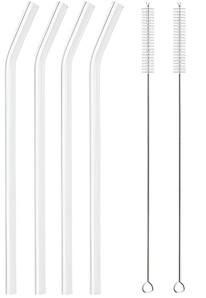 Premium Glass Straw Set - Reusable Eco Friendly Sipping Straws