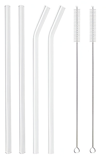 Premium Glass Straw Set - Reusable Eco Friendly Sipping Straws