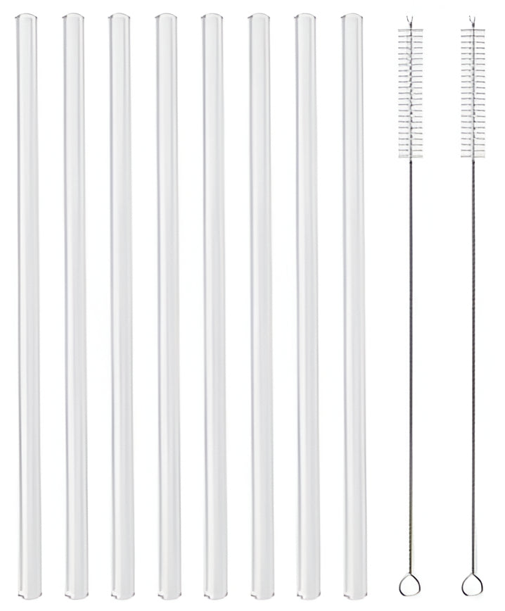 Premium Glass Straw Set - Reusable Eco Friendly Sipping Straws