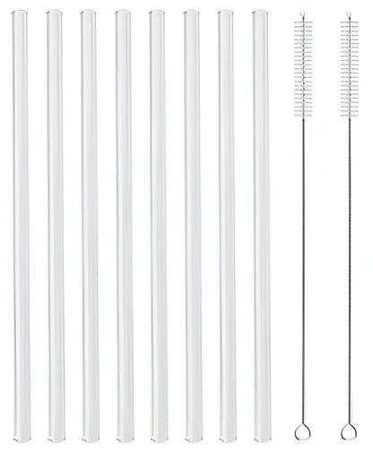 Premium Glass Straw Set - Reusable Eco Friendly Sipping Straws