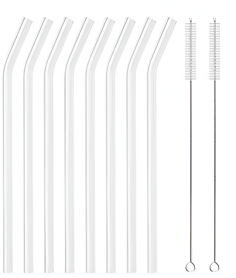 Premium Glass Straw Set - Reusable Eco Friendly Sipping Straws
