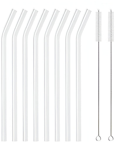 Premium Glass Straw Set - Reusable Eco Friendly Sipping Straws