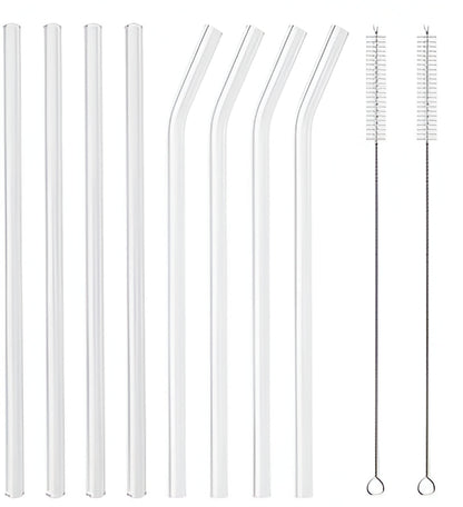 Premium Glass Straw Set - Reusable Eco Friendly Sipping Straws