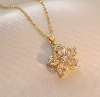 Sparkling Floral Pendant Necklace – Durable Fashion Jewelry
