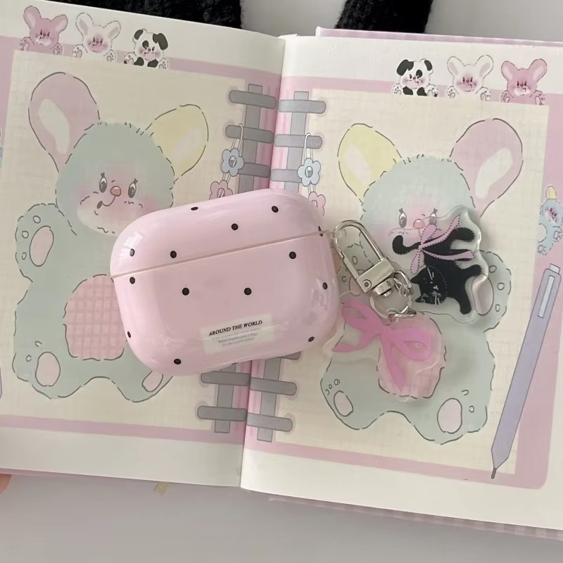 Durable AirPods Cover with Clip, Fun Dot Design