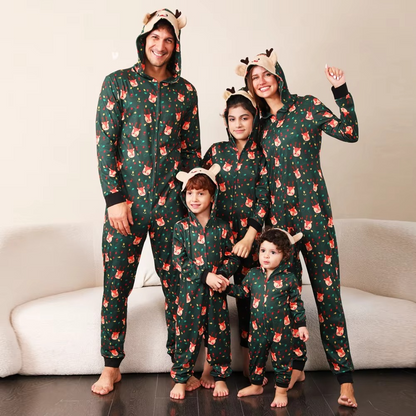 Fun Family Holiday Pajama Set Cozy Christmas Jumpsuits - Hehif