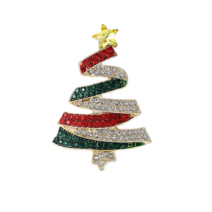 Sparkly Holiday Tree Pin Brooch for Men and Women
