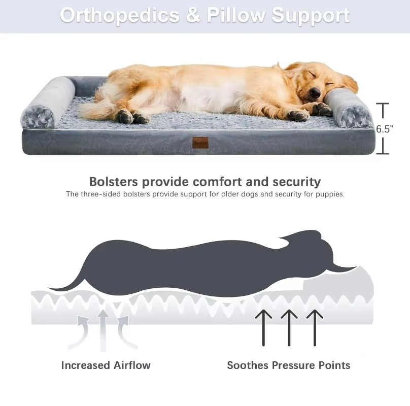 Comfortable Supportive Pet Mattress with Removable Cover