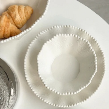 Classic White Ceramic Dinner Plate Set