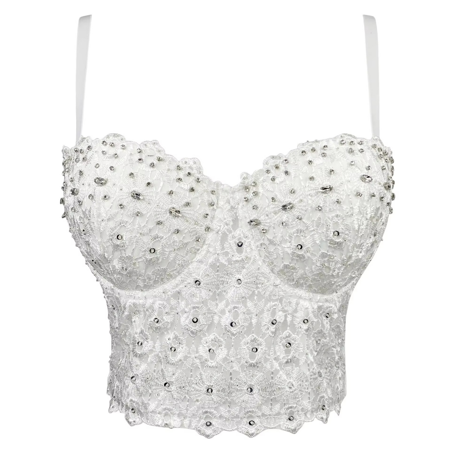 Shiny Beaded Embellished Ladies Tank Top