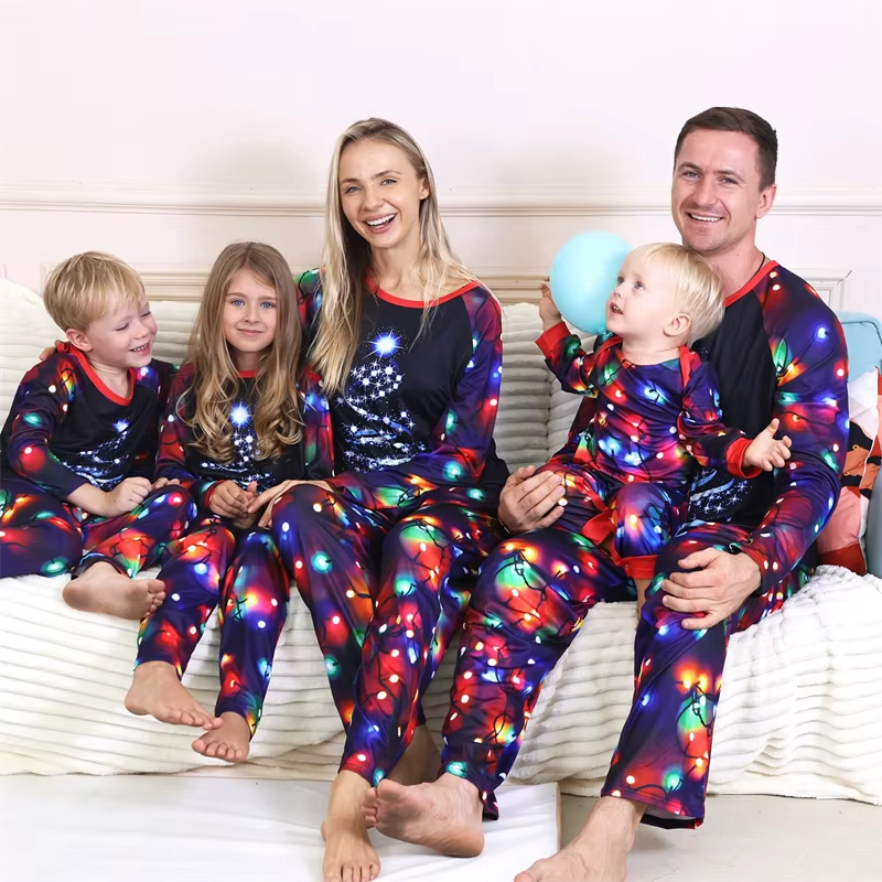 Fun Holiday Family Pajama Set - Soft 2 Piece Christmas Sleepwear - Hehif