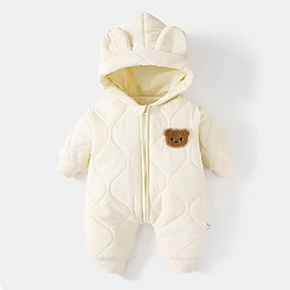 Warm Baby Snowsuit with Plush Fleece Lining for Kids
