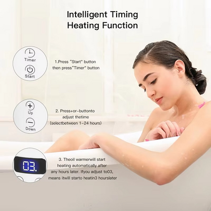 Heated Massage Oil and Lotion Dispenser with LED Screen