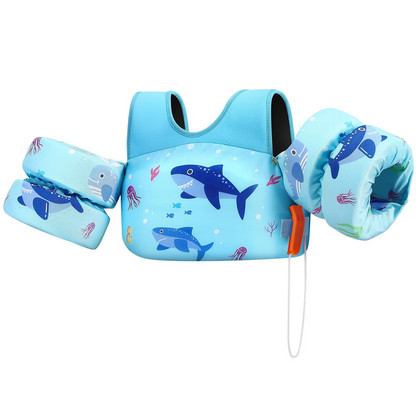 Childrens Swim Vest with Floaties and Safety Whistle