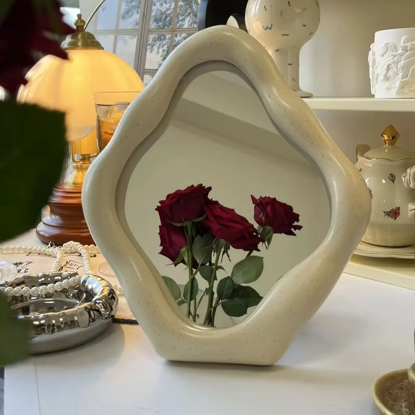 Unique Antique Style Tabletop Mirror