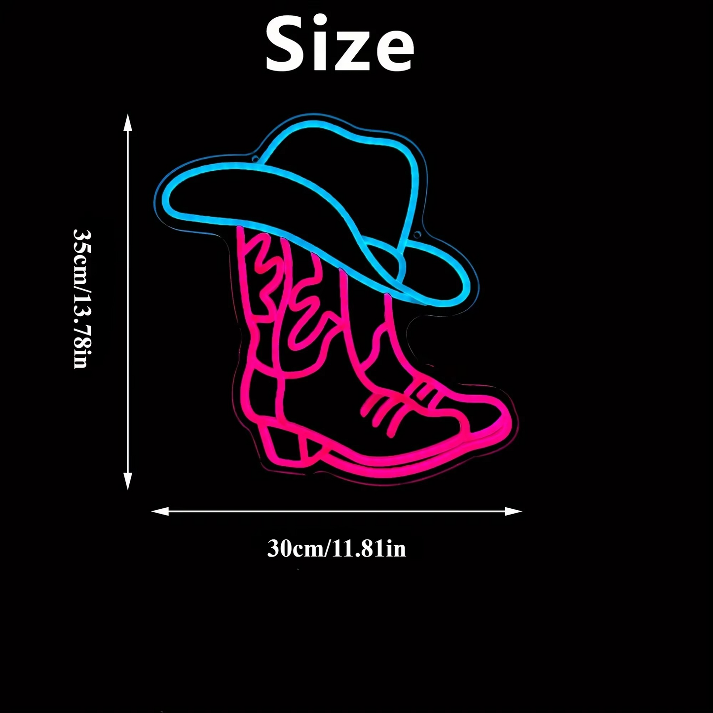 Colorful LED Western Boot Wall Sign