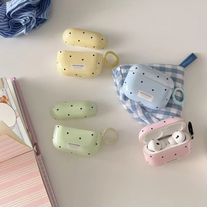 Durable AirPods Cover with Clip, Fun Dot Design