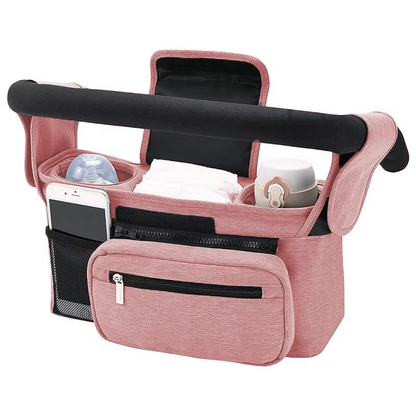 Spacious Baby Stroller Storage Bag with Pockets and Cups