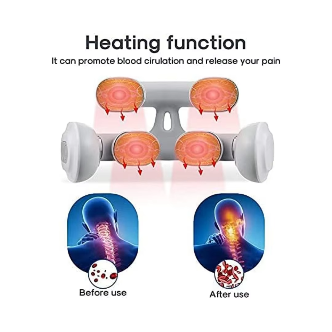 Portable Heated Neck Massager, Rechargeable USB