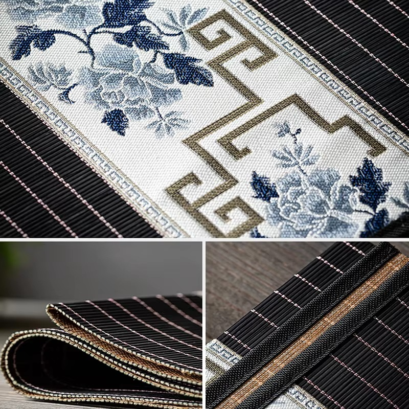 Natural Floral Bamboo Table Runner