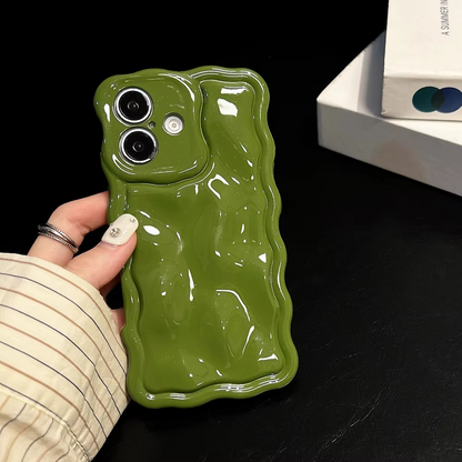 Premium 3D Textured Silicone Phone Case with Metallic Edge