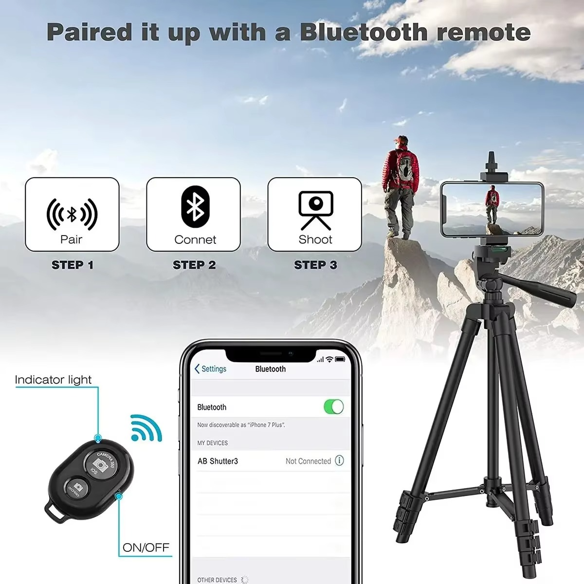 Compact Portable Phone Tripod with Wireless Remote Control
