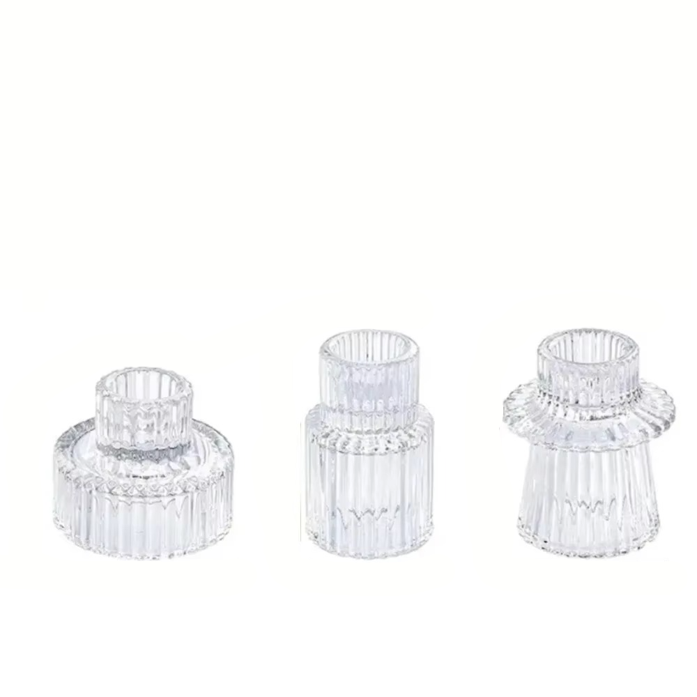 Clear Glass Tealight Candle Holder Decorative Centerpiece