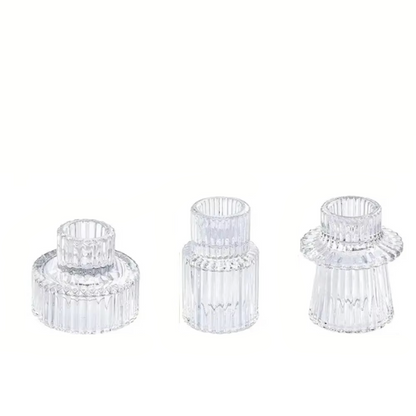 Clear Glass Tealight Candle Holder Decorative Centerpiece