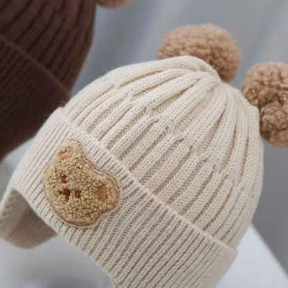 Soft Baby Beanie Hat with Teddy Ears