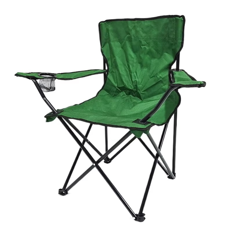 Compact Collapsible Camping Chair with Arms and Drink Holder