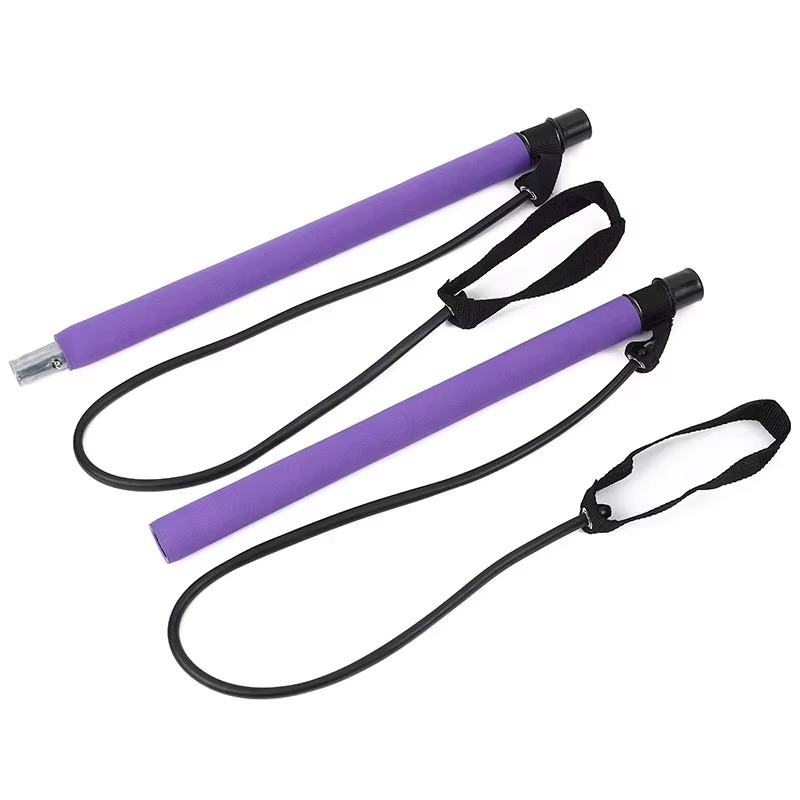 Compact Home Gym Exercise Bar with Resistance Bands