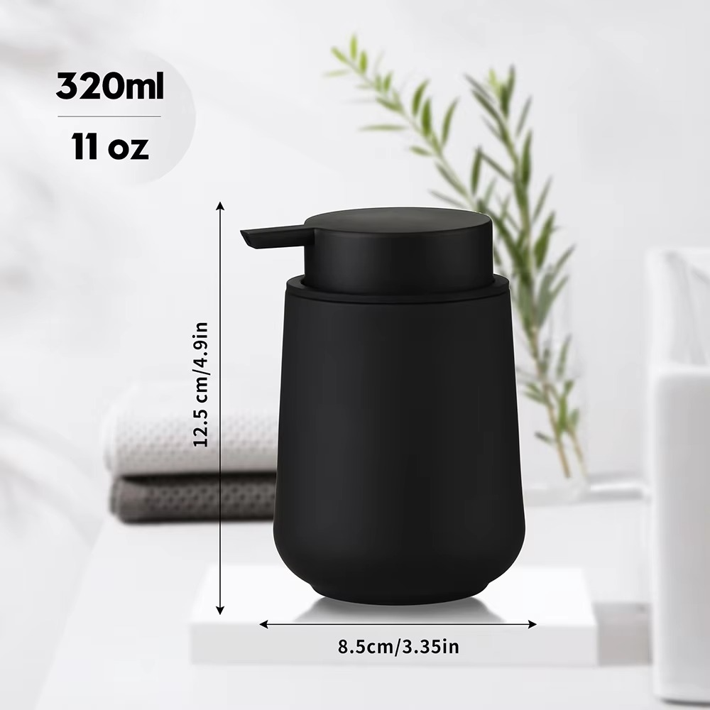 Sleek Black Refillable Hand Soap Bottle 11oz