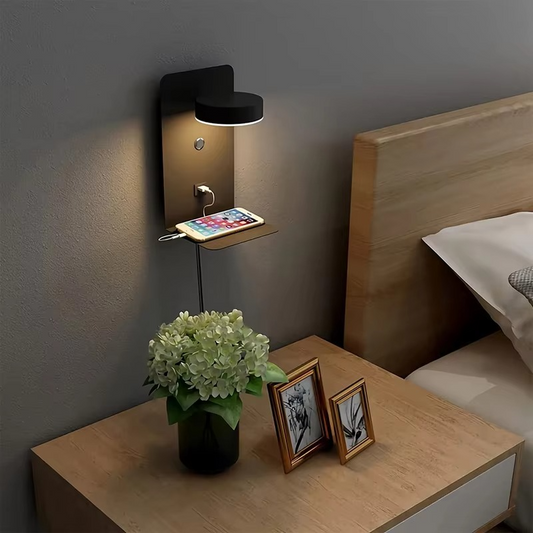 Stylish LED Wall Lamp with USB and Touch Control - Hehif