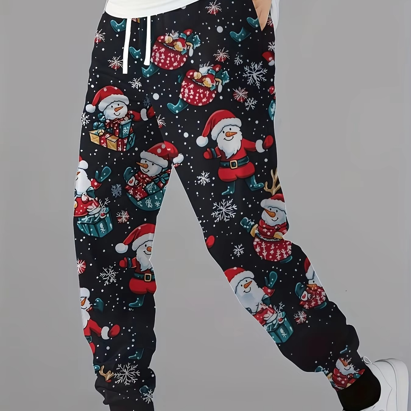Festive Holiday Red Plaid Christmas Trousers for Men