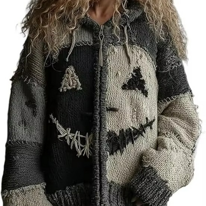 Soft Orange Faux Fur V-Neck Fall Sweater for Women
