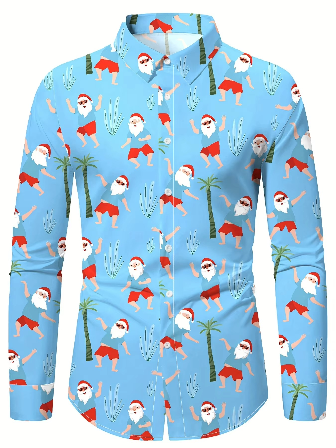 Mens Festive Santa Reindeer Dress Shirt