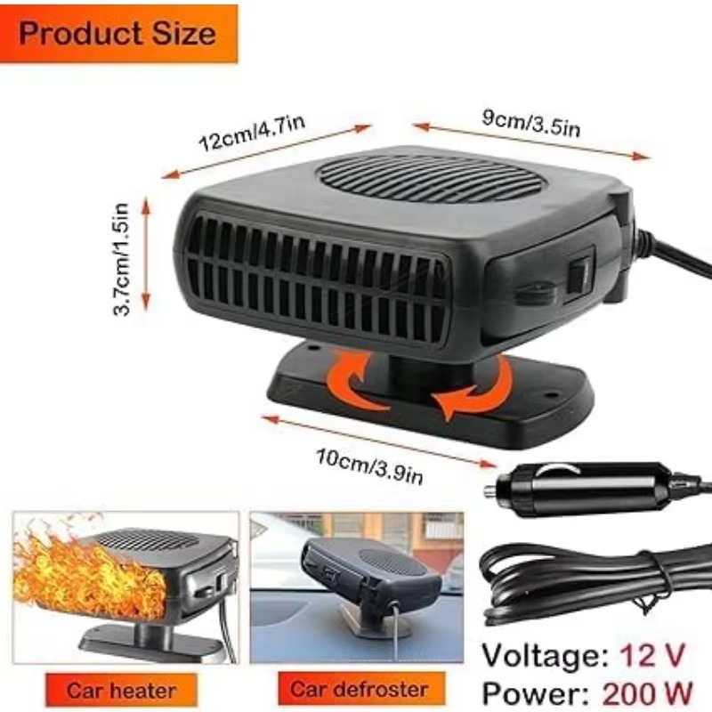 Compact 2-in-1 Car Heater and Fan