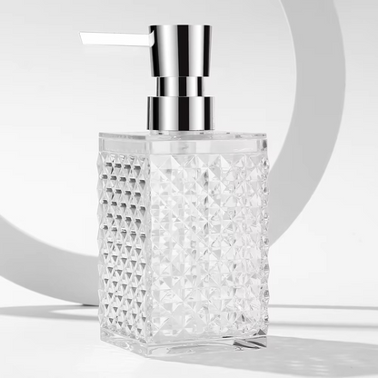 Crystal Clear Bathroom Soap Dispenser 10oz Silver Pump