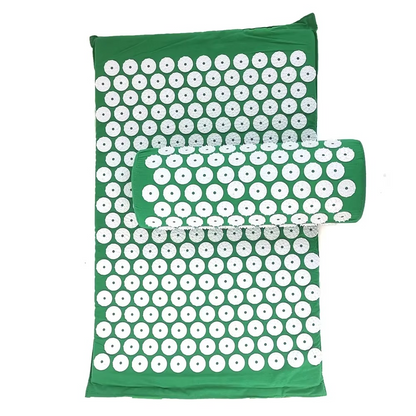 Relaxing Foam Massage Mat and Pillow Set for Back Pain Relief