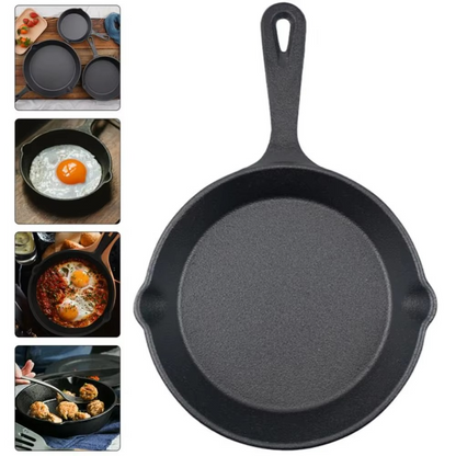 Compact Iron Skillet for Cooking Eggs and Meat
