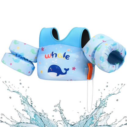 Childrens Swim Vest with Floaties and Safety Whistle